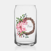 Name, Peace Pink Poinsettia Wreath 16oz Dosenglas (Vorderseite)