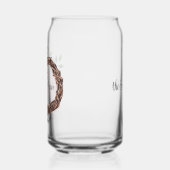 Name, Peace Pink Poinsettia Wreath 16oz Dosenglas (Links)