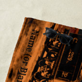 Name Personalisieren Dampfzug Sonnenuntergang CPRR Strandtuch (Beispiel)