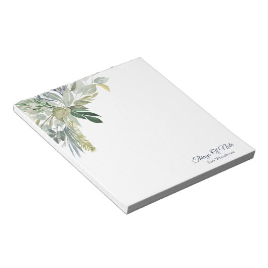 Name Personalisiert Botanisches Waldblatt Notizblock (angewinkelt)