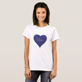 Name Personalisiert Dark Blue Heart Custom T - Shi T-Shirt (Vorne ganz)