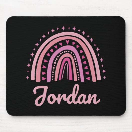 Name Personalisiert Funny Women Pink Rainbow Jorda Mousepad (Vorne)