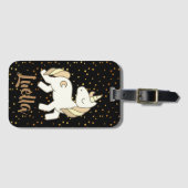 Name Personalisiert Gold Einhorn Gepäckmarke hinzu Gepäckanhänger (Vorderseite (Horizontal))