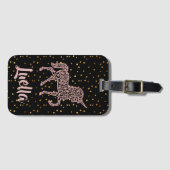 Name Personalisiert Gold Einhorn Gepäckmarke hinzu Gepäckanhänger (Vorderseite (Horizontal))