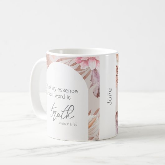 Name Personalisiert JW 2023 Jahr Text Psalm 119:16 Kaffeetasse (Vorderseite Links)