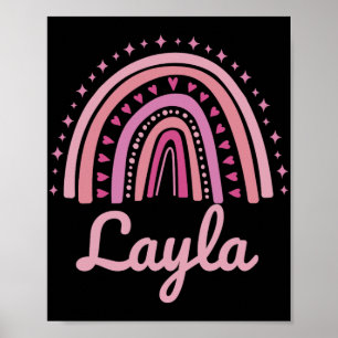 Name Personalisiert Lustig Frauen Rosa Regenbogen Poster