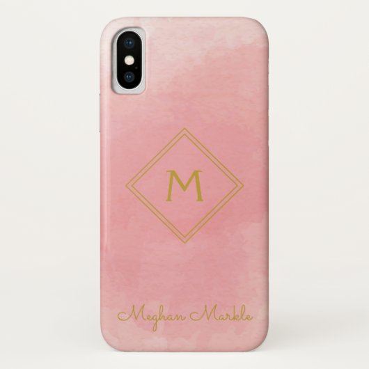Name Personalisiert Modern Einfach rosa hinzufügen Case-Mate iPhone Hülle (Rückseite)