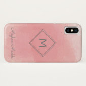 Name Personalisiert Modern Einfach rosa hinzufügen Case-Mate iPhone Hülle (Rückseite (Horizontal))