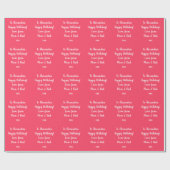 Name Personalisiert Modern Pink Happy Birthday Geschenkpapier (Flach)