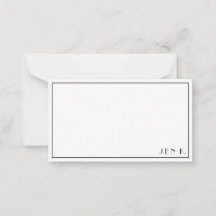 Name Personalisiert Modern Schwarz-weiß Minimalist
