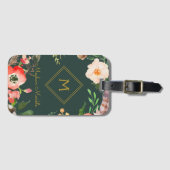 Name Personalisiert Modernes Elegantes Blumengold Gepäckanhänger (Vorderseite (Horizontal))