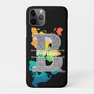 Name Personalisiert Monogramm Anfangssilberbuchsta Case-Mate iPhone Hülle