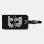 Name Personalisiert Monogramm Anfangssilberbuchsta Gepäckanhänger (Rückseite horizontal)