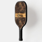 Name Personalisiert Tiger Print Gold Pickleball Schläger (Links)