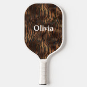 Name Personalisiert Tiger Weiß Pickleball Schläger (Rückseite)