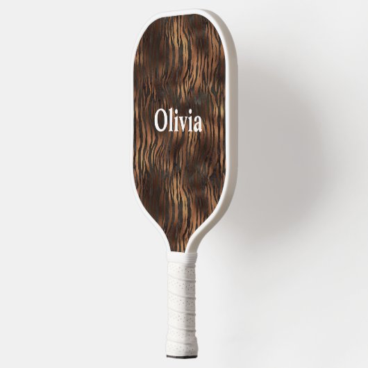 Name Personalisiert Tiger Weiß Pickleball Schläger (Links)