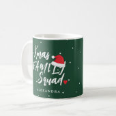 Name personalisierte Weihnachtsfamiliengestalt Kaffeetasse (Vorderseite Links)
