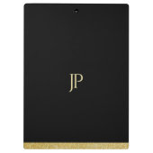 Name-personalisierter Goldtext-modernes Monogramm Klemmbrett (Rückseite)