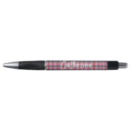 Name Personalisierter Rosa Karierter Stift | One O