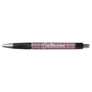 Name Personalisierter Rosa Karierter Stift   One O