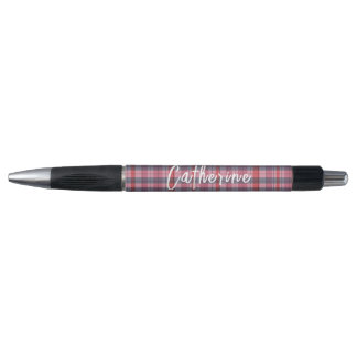 Name Personalisierter Rosa Karierter Stift | One O