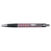 Name Personalisierter Rosa Karierter Stift | One O (Rückseite)
