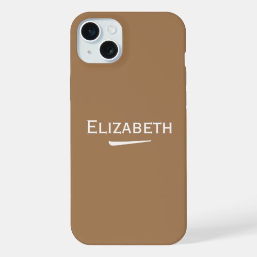 Name Personalisiertes Hellbraun iPhone Hülle (Rückseite)