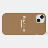 Name Personalisiertes Hellbraun iPhone Hülle (Rückseite (Horizontal))