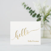 Name Personalisiertes "Hello"-Script Postkarte (Stehend Vorderseite)
