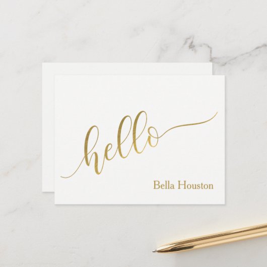 Name Personalisiertes "Hello"-Script Postkarte (Vorderseite/Rückseite Beispiel)