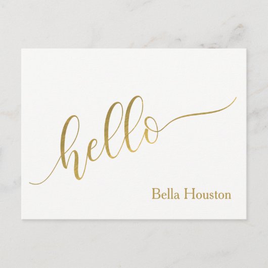 Name Personalisiertes "Hello"-Script Postkarte (Vorderseite)