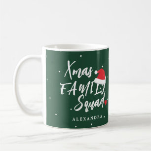 Name personalisiertes Weihnachtsfamilien-Squad-Skr Kaffeetasse