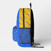 Name Personalization Bright Sun Yellow Royal Blue Bedruckter Rucksack (Rechts)