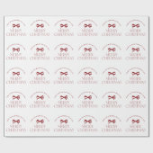 Name personalized red white Merry Christmas Geschenkpapier (Flach)