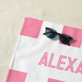 Name Pink Bachelorette Bridesmaid Strandtuch (Beispiel)