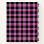 Name Pink & Black Karos Kariert Gingham Muster Notizblock (Rückseite)