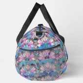 Name Pink Blue Art Deco Abstrakte Blume hinzufügen Duffle Bag (Rechts)