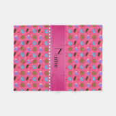 Name Pink cupcake donuts Kuchen Cookies Fleecedecke (Vorderseite (Horizontal))