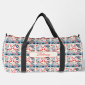 Name Pink Flamingo Design hinzufügen Duffle Bag (Vorderseite)