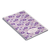 Name Pink Indigo Blume Doodle Notizblock (Rechte Seite)