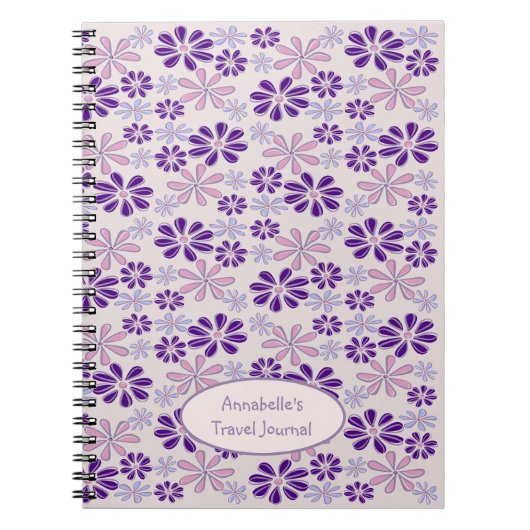 Name Pink Indigo Blume Doodle Notizblock (Vorderseite)