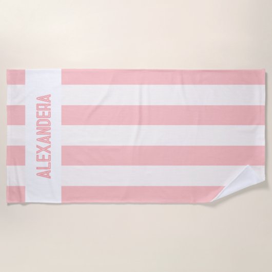 Name Pink Junggeselinnen-Abschied Bridesmaid Strandtuch (Vorderseite)