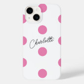 Name | Pink Polka Dots Pattern Case-Mate iPhone Hülle (Rückseite)