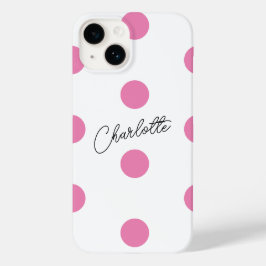 Name | Pink Polka Dots Pattern Case-Mate iPhone 14 Hülle