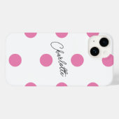 Name | Pink Polka Dots Pattern Case-Mate iPhone Hülle (Rückseite (Horizontal))