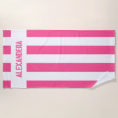 Name Pink Pool Junggeselinnen-Abschied Strandtuch (Vorderseite)