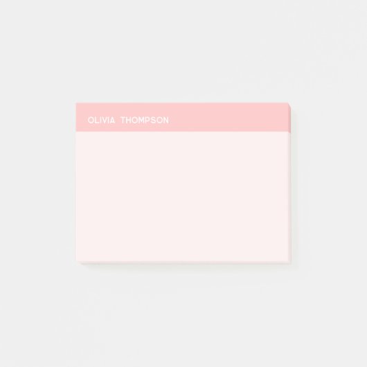 Name Pink Sticky Post-it Klebezettel (Vorderseite)