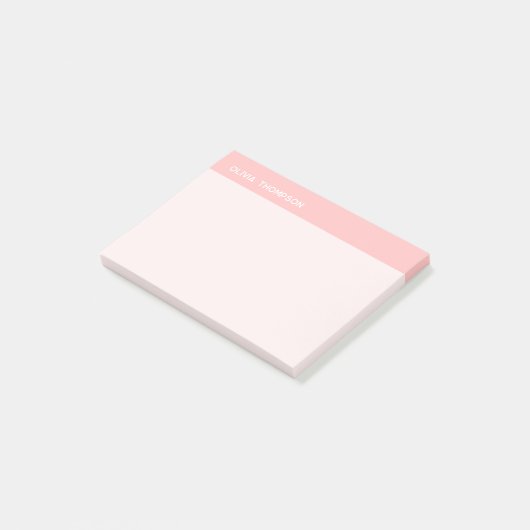 Name Pink Sticky Post-it Klebezettel (angewinkelt)