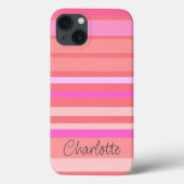 Name | Pink Strip Script Case-Mate iPhone Hülle (Rückseite)