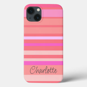 Name Pink Strip Script Case-Mate iPhone Hülle